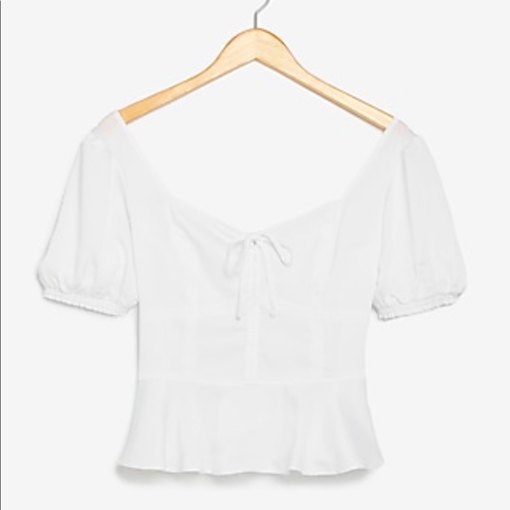 NWT Express Tie Front Empire Sean Peplum Top